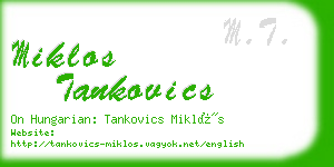 miklos tankovics business card